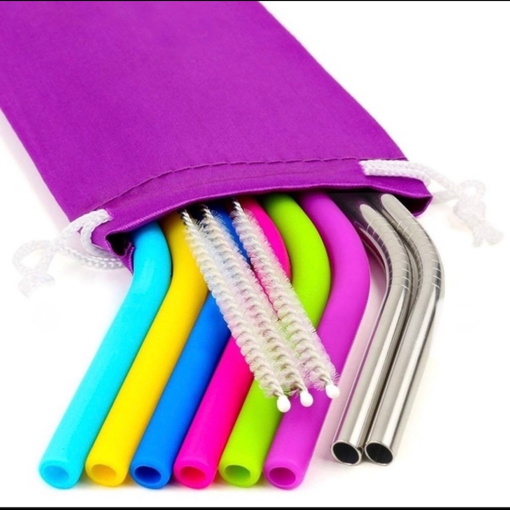 Reusable silicone straws